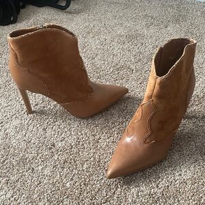 Sam Edelman Chestnut Brown - Suede & Leather - Elegant Heeled Boots